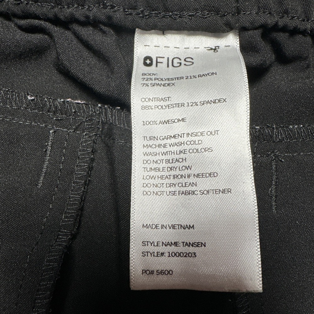 FIGS Tansen Scrub Pants Mens Large Black‎ Technical Collection Jogger Medical - Picture 3 of 6